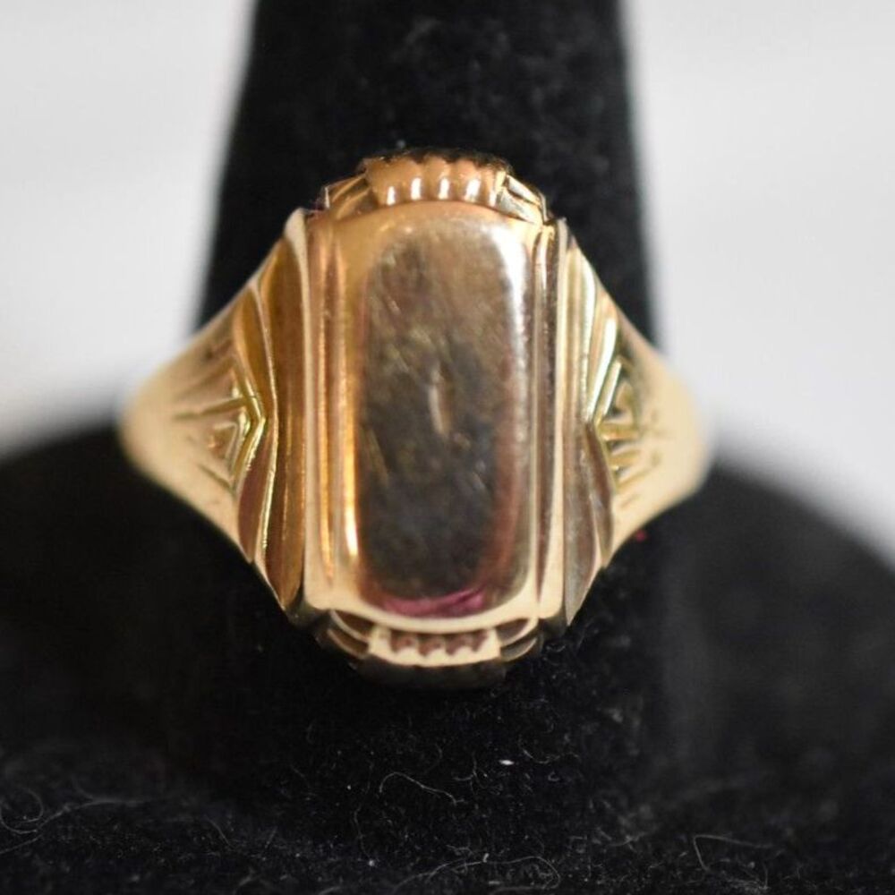 1940's 10K Gold 4gm Terryberry Minimalist Size 9.5 Unisex Casual Ring